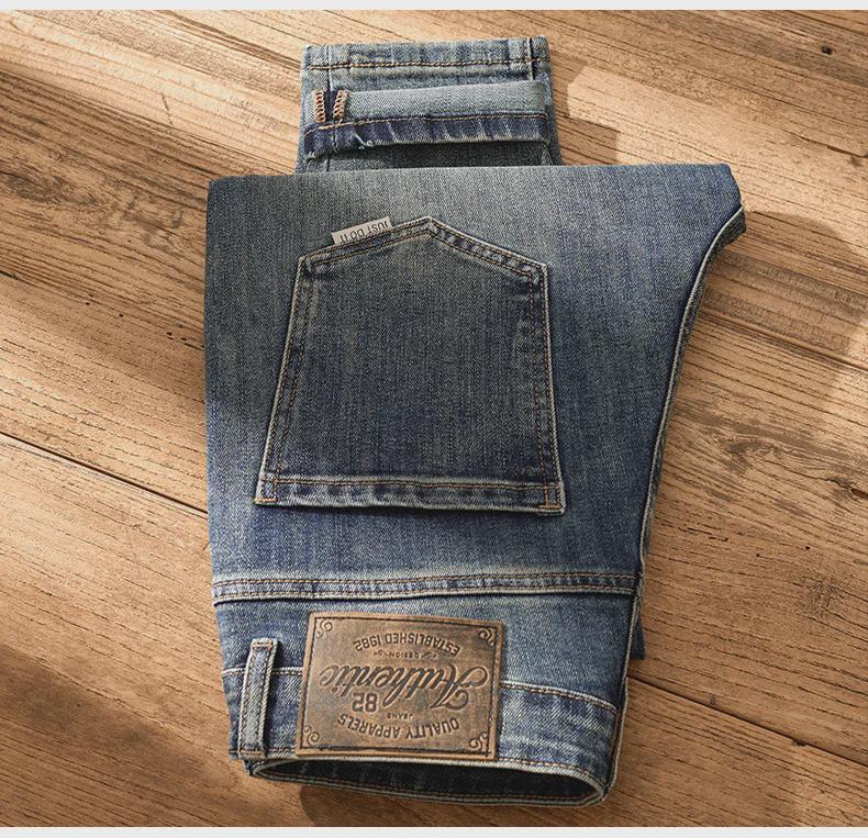 Men's Classic Retro Jeans - Stylish, Comfortable, All-Season Straight Pants for Spring and Autumn