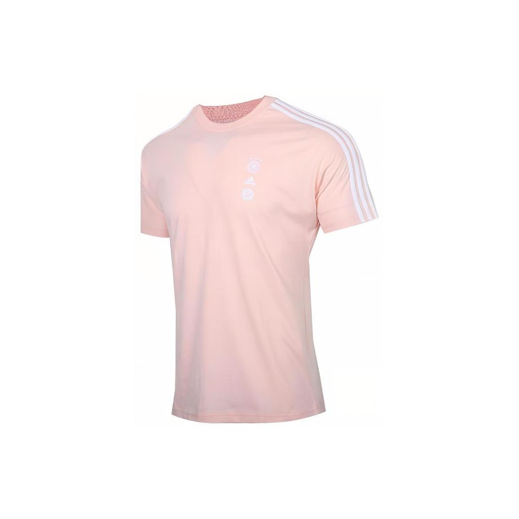 Adidas T Shirts Men's Pink Crew Neck Moderate Straight Fit FL2768