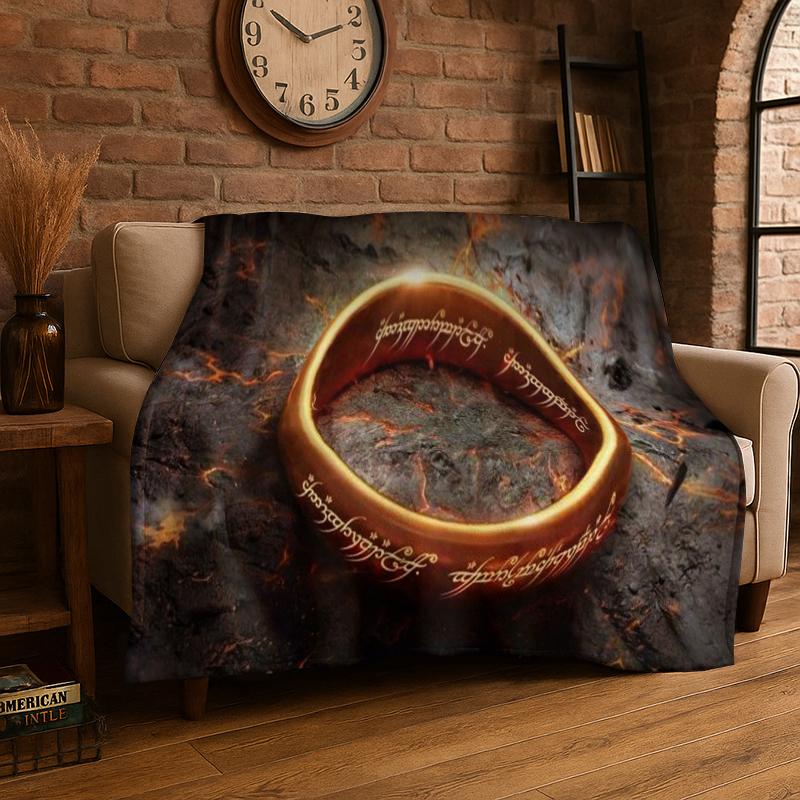 Classic L-Lord of The Rings H-Hobbit Flannel Blanket Soft Warm Throw Blanket for Bedroom Living Room Bed Travel Camping Picnic 75x90cm