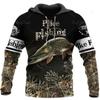 3D Fishing Printed Men's Hoodie Loose Designer Sweatshirt Spring Autumn Oversized Harajuku Y2k Clothes Long Sleeve Pullove