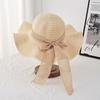 Summer Wavy Edge Cotton Linen Hat With Breathable Straw Material For Outdoor Travel