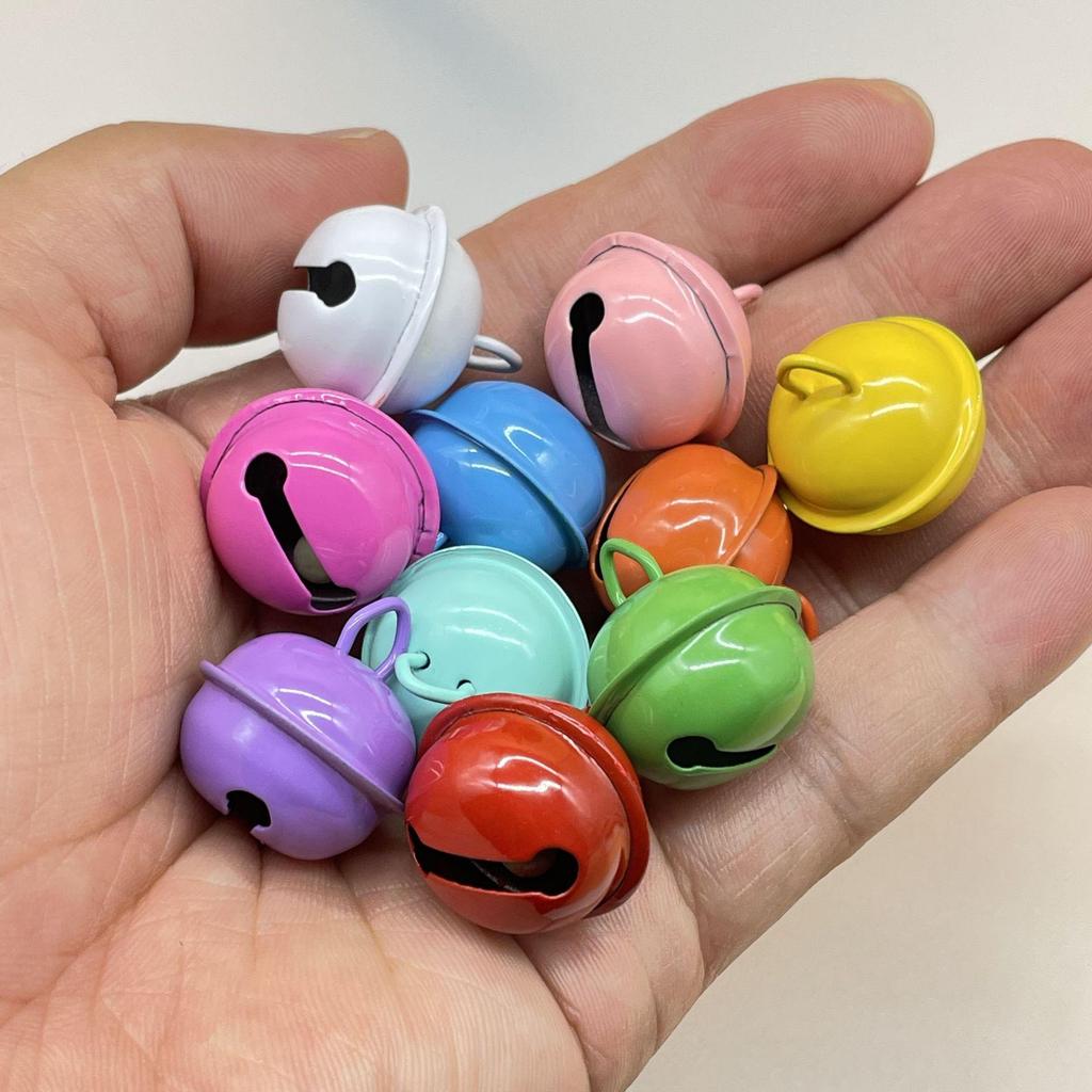 22mm Candy Color Bells for DIY Jewelry & Keyring Gifts - Metal Baked Paint Christmas Accessories