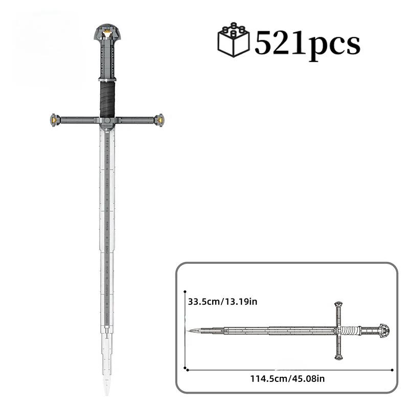 Medieval Sword MOC Building Blocks Creative Technical Assembly Kit Role Play Educational Toy Gift for Children Birthday
