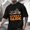 Funny Street Glide Graphic Motorcycle Men's Women Summer Cotton T-shirt Short Sleeved Casual Round Neck Breathable Unisex Tops