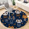 1pc Cat Pattern Carpet for Office Non Slip, Round Carpet, Soft & Comfortable, Carpet for Office, Lightweight Round Floor Mat