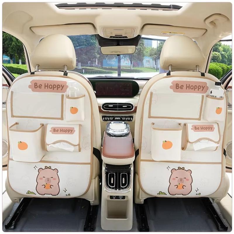Car anti-kick mat Rear seat anti-dirt mat Cute car rear seat child anti-wear protective mat Car storage bag