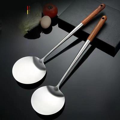 304 Stainless Steel Long Handle Round Shovel, Guizhou Chef Cooking Spoon, Kitchen Spatula