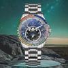 Original Design Diamond Constellation Rotating Dial Stainless Steel Luxury Men's Automatic Mechanical Watch