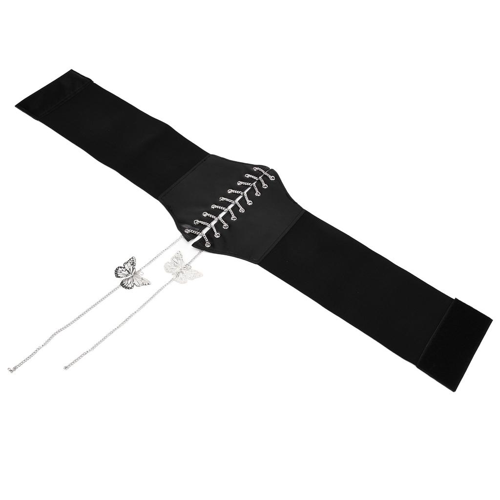 Black Corset Belt Unique Design Vintage Style PU Leather Comfortable Durable Waist Corset Belt
