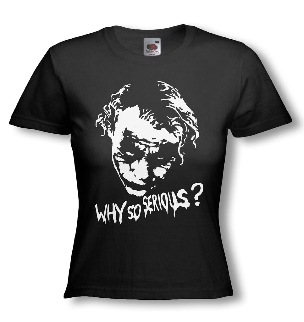 THE JOKER 100% Cotton T-shirt Mens Tees Top - Heath Ledger - Why so Serious? - BATMAN / Ladies fitted tees