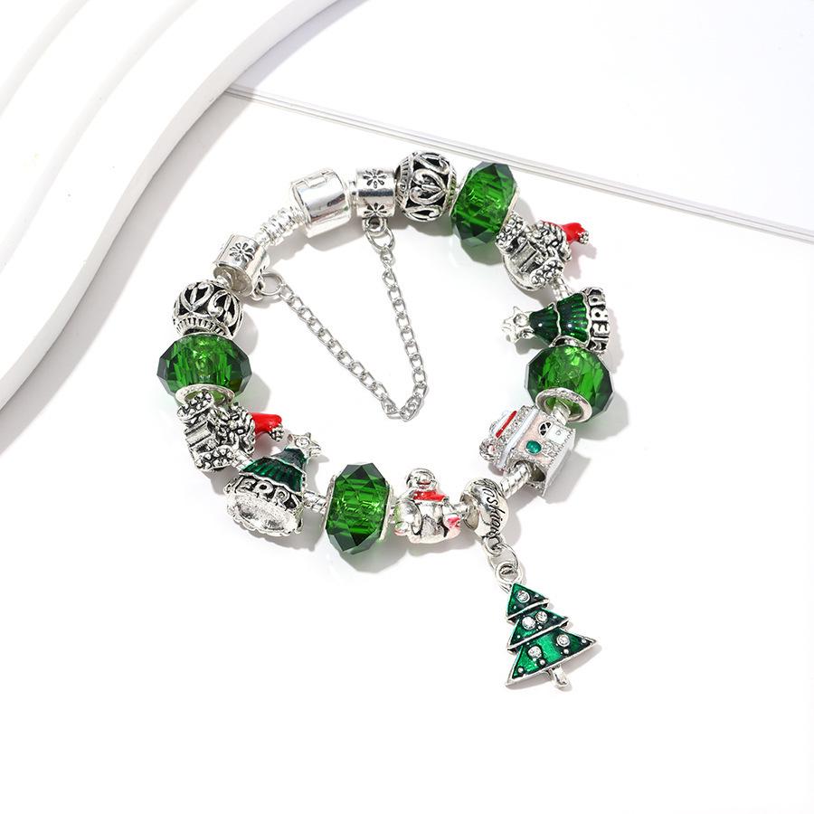 Bransoletka z koralikami Pan's European Charm z zawieszką choinki - Styl vintage dla kobiet