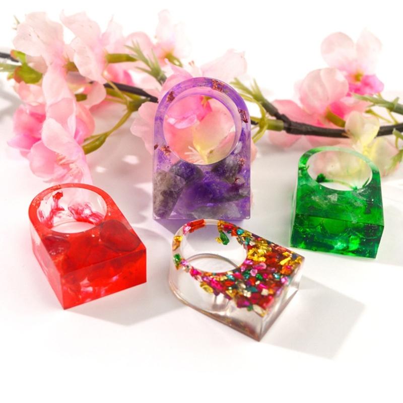 6 Cavities Silicone Rings Molds Silicone Jewelry Molds Resin Molds for Epoxy Resin Finger Rings Pendant Jewelry Making