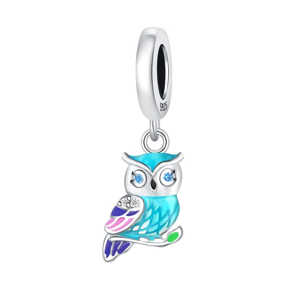 Copper Colorful Phoenix Parrot Owl Charm Pendant Beads Fit Charm Original Bracelet For Women Jewelry Making