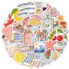 50Pcs Mediterranean Summer Canned Goods Graffiti Stickers Small Fresh Cartoon Decal Diy Luggage Phone Guitar Scrapbook Kid Toys
