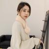 Women Winter Real Rabbit Fur Scarf With Button Fashion Female Warm Natural Soft Fur Scarves High Quality Neck Warmer Double ball