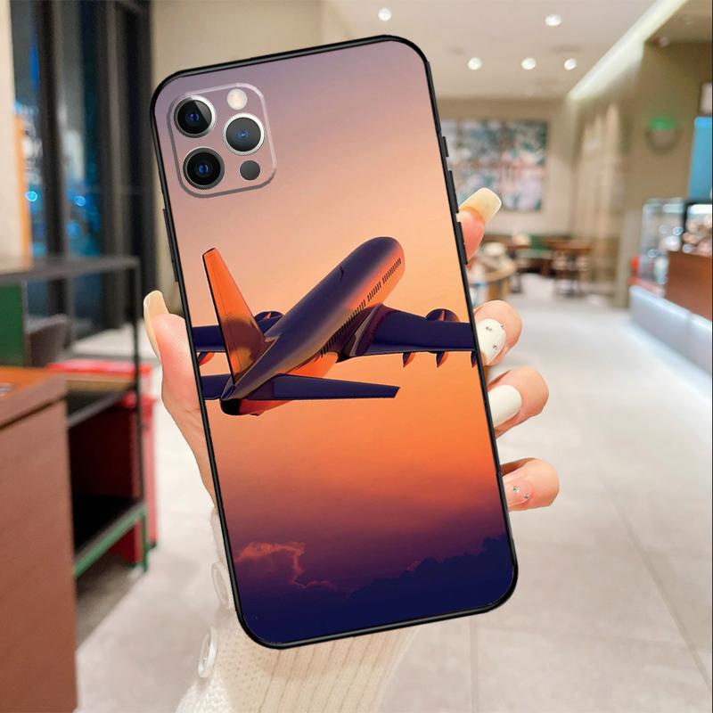 Airplane Plane Aircraft Phone Case For iPhone 17 Air 16 15 13 11 12 14 Pro Max mini 15 16 Plus 16e Protective Cover