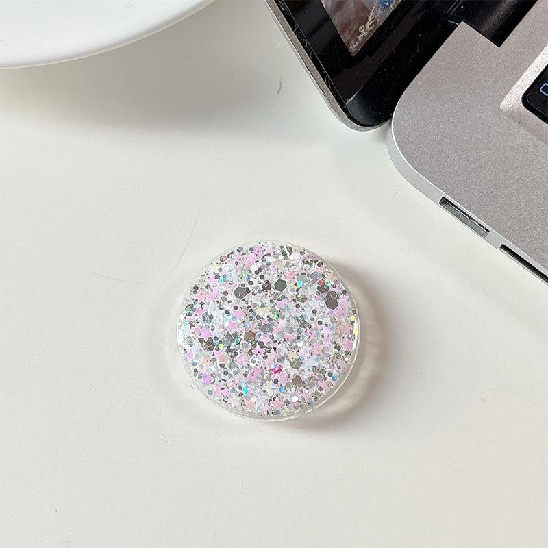 Color Sequins Glitter Round Rhinestones Mobile Phone Airbag Bracket Magnetic Paste Ring Simple Niche Desktop Watching Drama
