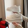 New Thin Heightened Platform White Shoes Women's Versatile Casual Sports Retro Board Shoes Tide