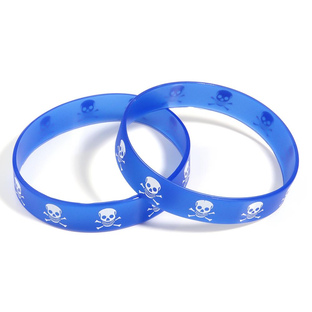 6pcs/lot Color Silicone Sports Bracelets Halloween Skull Style for Party Jewelry Gifts Teens Unisex Fitness Wristbands Wholesale