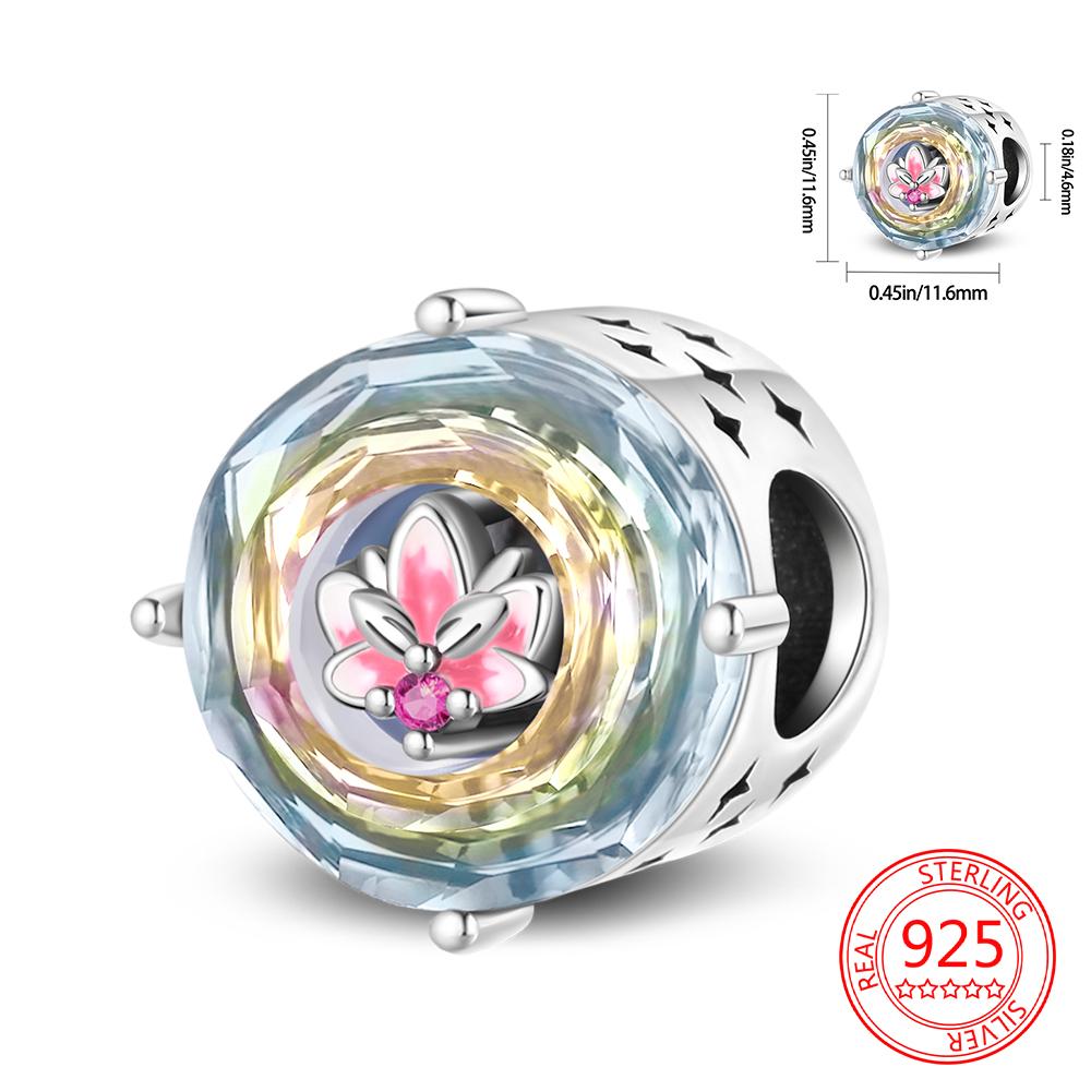 Authentic Original products Copper Metal Colorful tulip flowers animal Cow Pendant Bead Component Compatible With Bracelet High Quality Fine Jewelry