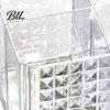 Organized Vanity Accessories Transparent Acrylic Makeup Brush Organizer, Multi-Compartment Storage Bin, Modern Stable Plastic Cosmetic Display