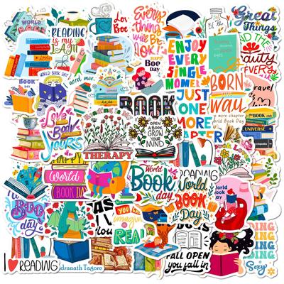 50 Autocollants de Lecture de Livres Nouveaux Produits Décoration Ordinateur Téléphone Mobile Tablette Ordinateur Lecture de Livres Décoration Graffiti