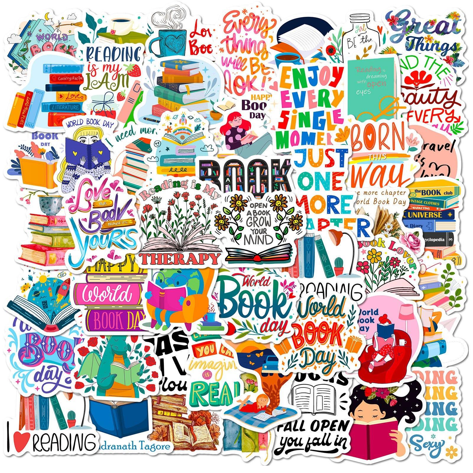 

50 Books Reading Stickers New Products Computer Mobile Phone Tablet Computer Decoration Book Reading Graffiti Decoration