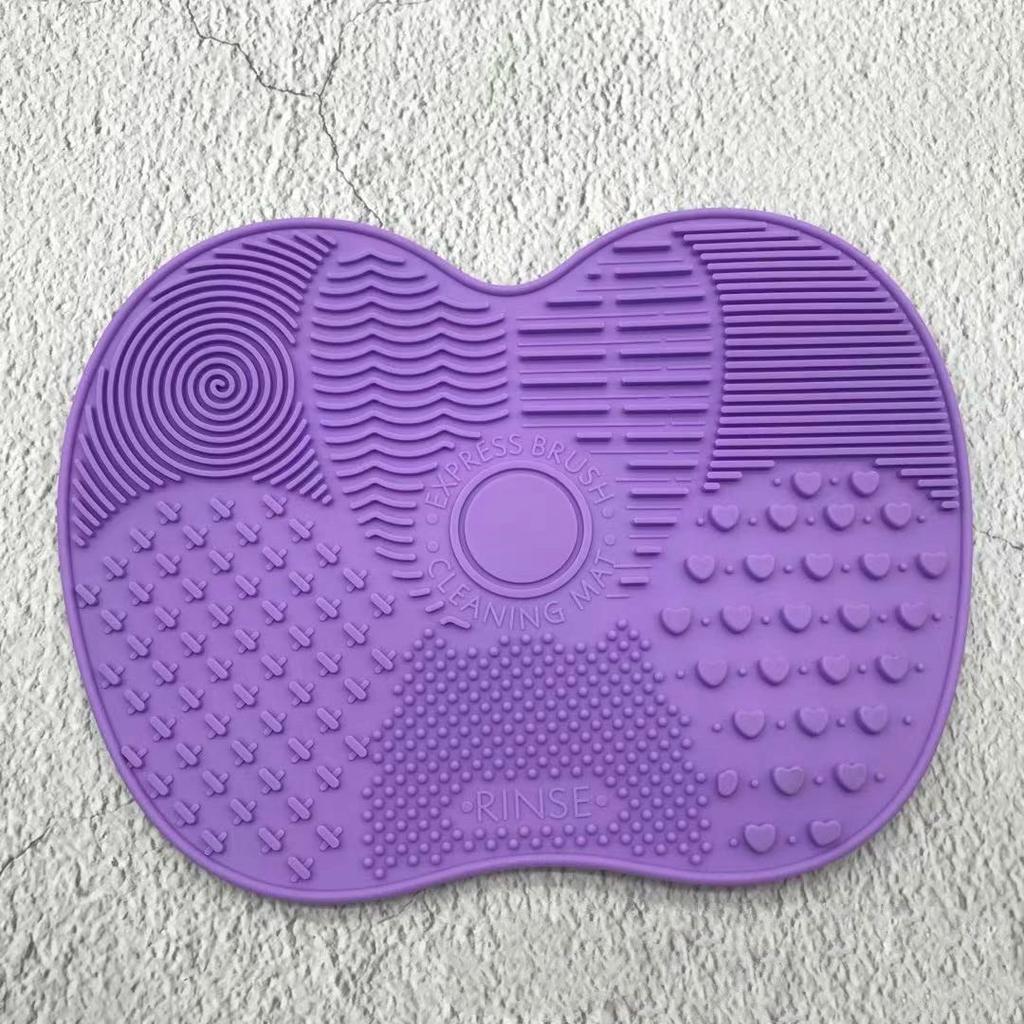 Perie de machiaj din silicon de culoare pură, cu ventuză, anti-alunecare, perie mică de machiaj, perie de machiaj.