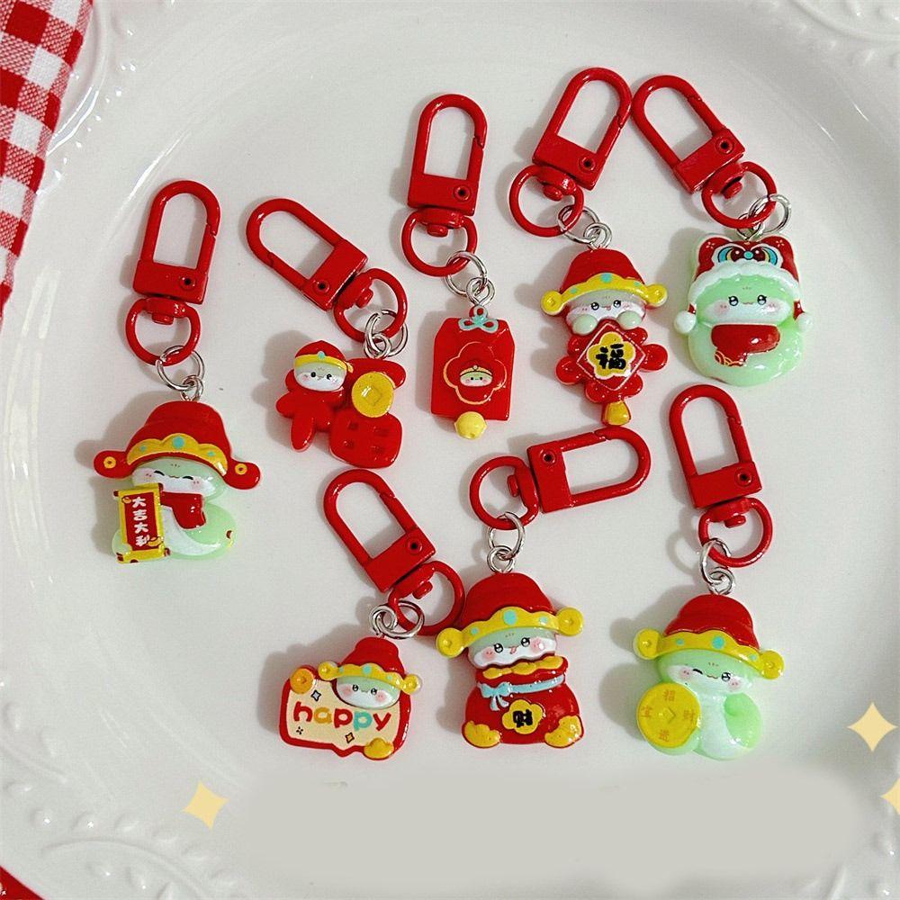 Lucky Snake Keychain God of Wealth Snake Key Ring Creative 2025 New Year Pendant  Ornament