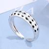 Chessboard Checker Ring Female Personality Finger Accessories New Style 925 Sterling Silver Ring Open Size Women Jewelry