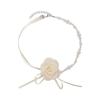 Kamelienperlenblumen Choker-Halskette - Damen Leichter Luxus Schlüsselbeinkette Accessoire