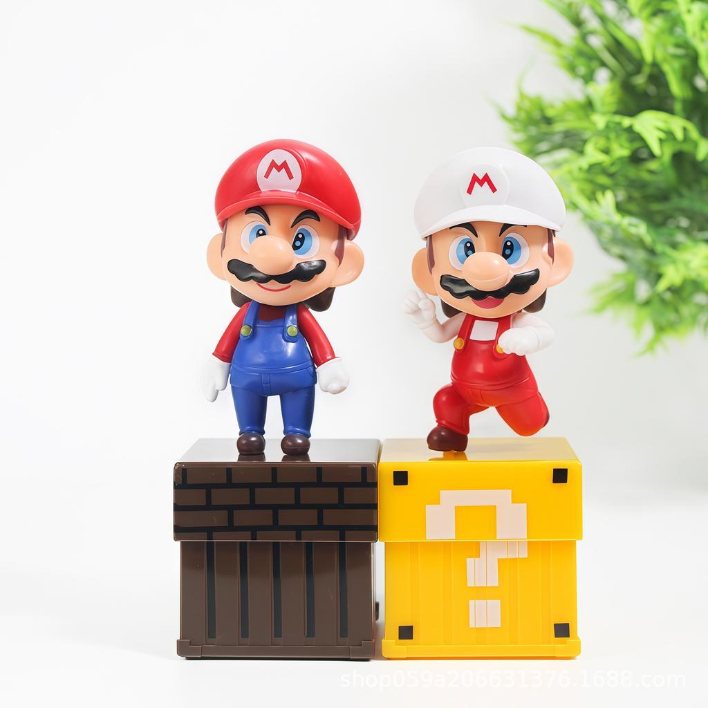 In Stock 4Pcs/Set Super Marios Action Figure Model Doll Cake Decoration Car Ornaments Anime Peripherals Children Toys