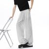Summer thin casual pants new loose retro American wide-leg pants niche pleated pinstriped long pants