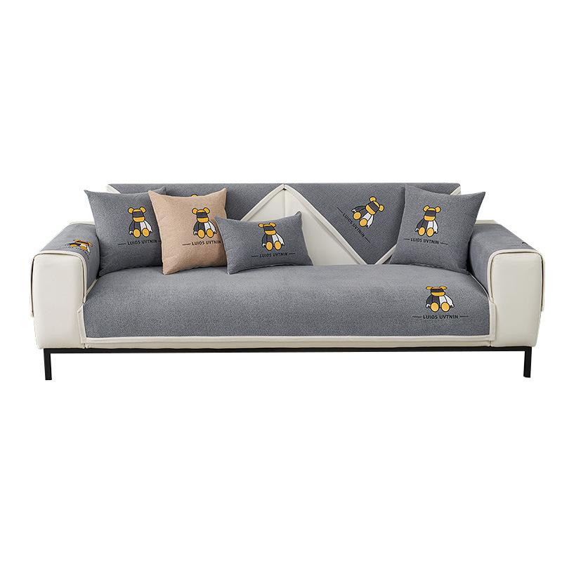 Chenille Sofa Cushion Four Seasons Universal Non-Slip All Wrapped Cover Cover Simple Modern Full Covered Cloth