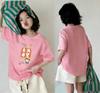 Girls Summer Cotton Cartoon Short Sleeve T Shirt White Round Neck Sweat Absorbing Top For Big Kids