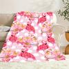 Pink Flamingo Floral Print Throw Blanket Cozy Living Room Decor Gift Plush Fleece Throw for Sofa Bedding