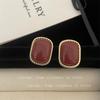 French Retro Red Bean Stud Earrings - Minimalist & Versatile for Women, Perfect for Christmas & New Year