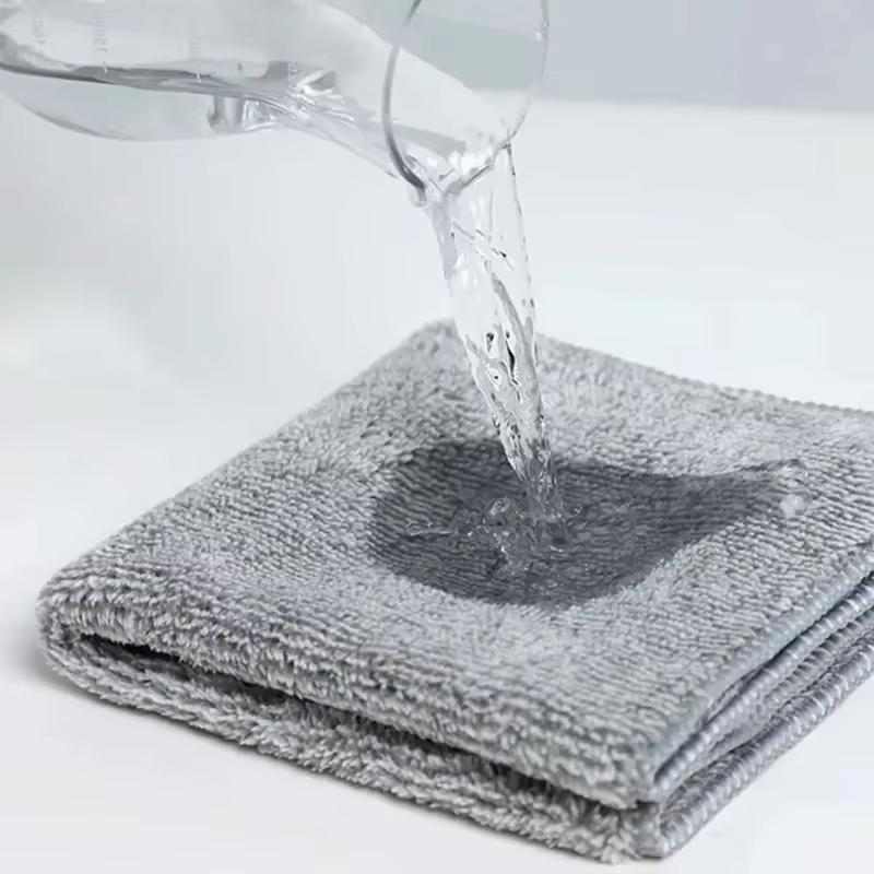 5-10pcs Bamboo Charcoal Fiber Cleaning Cloth Thickened Absorbent Non Stick Oil Cloths Shed-Free Kitchen Household Cleaning Cloth