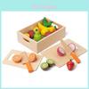 Wooden Fruit And Vegetable Cutting Toy With Magnetic Pieces For Preschool Kids Imaginative Play
