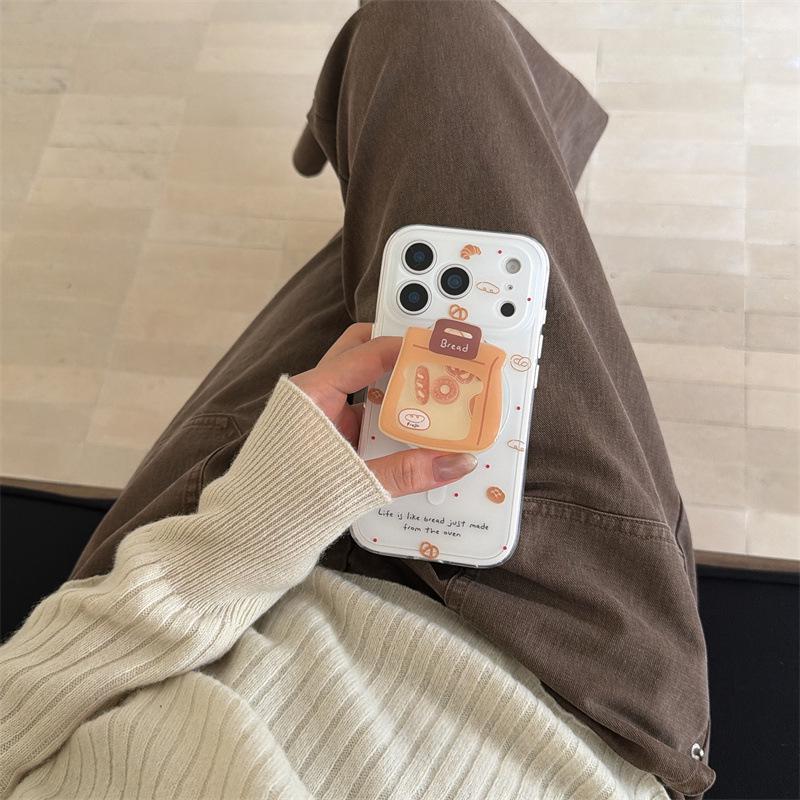 Korean Style Bread Shake Magnetic Stand iPhone 17/16 Pro Max/15/14 Case for Women