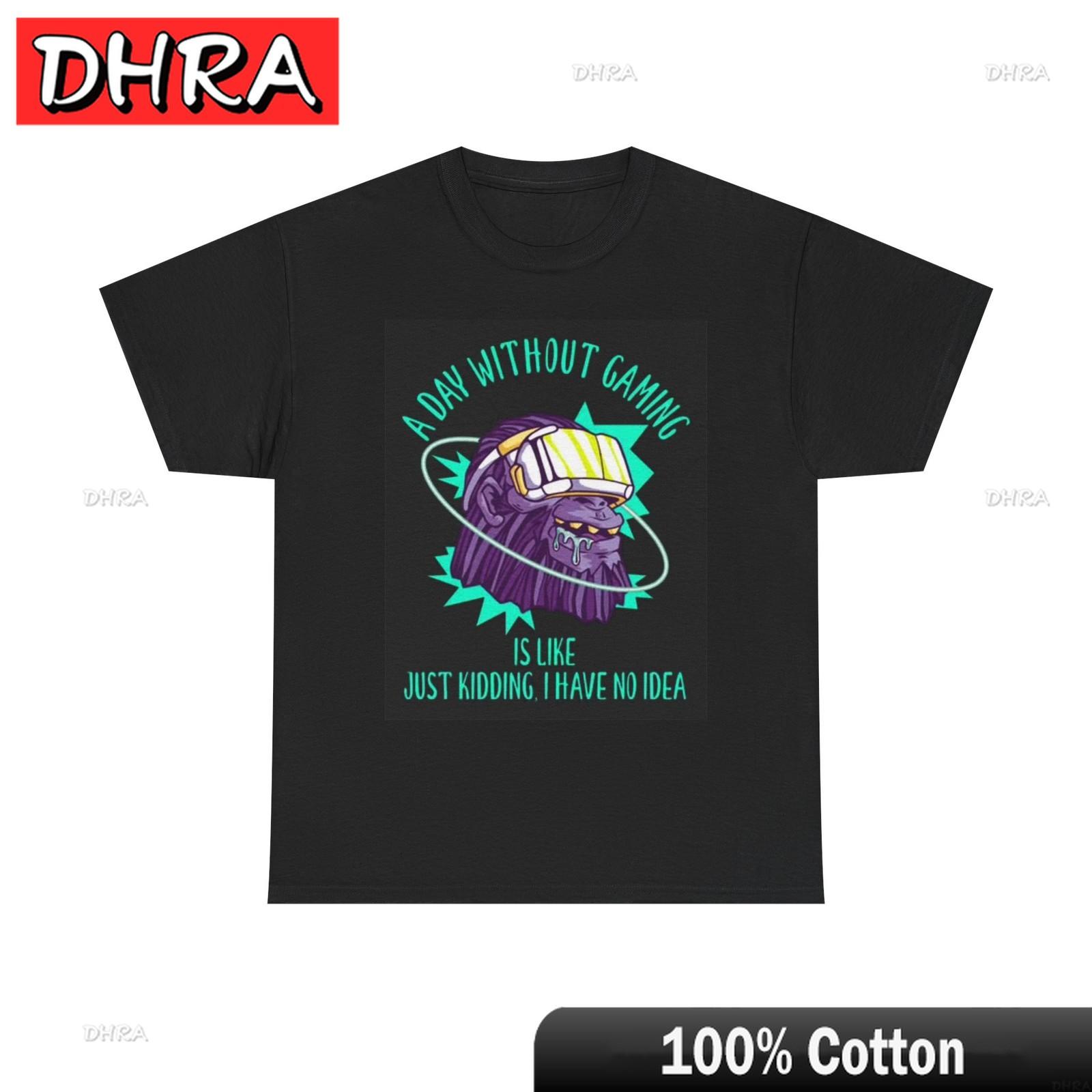 A Day Without Gaming Graphic T Shirt Funny Gamer Unisex Heavy Cotton Tee Tee Bold Trendy Artistic Graphic Cotton Tees TShirt S