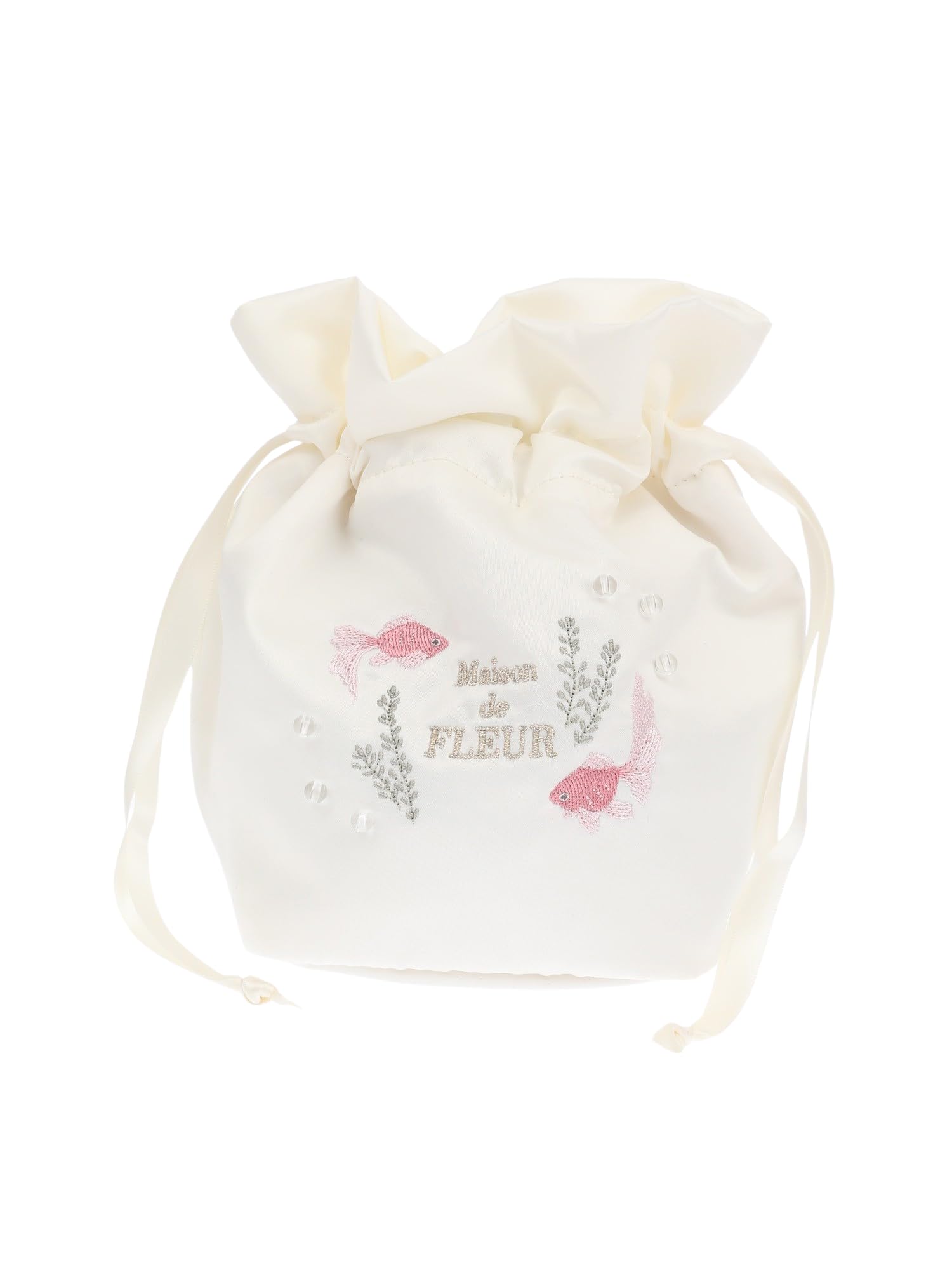 

de Apparel Goldfish Drawstring Bag for White [Maison Fleur] Women, білий