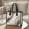 Elegant Marbled Pattern Tote Bag Fashion Portable Daily Use Handbag for Shopping Commute