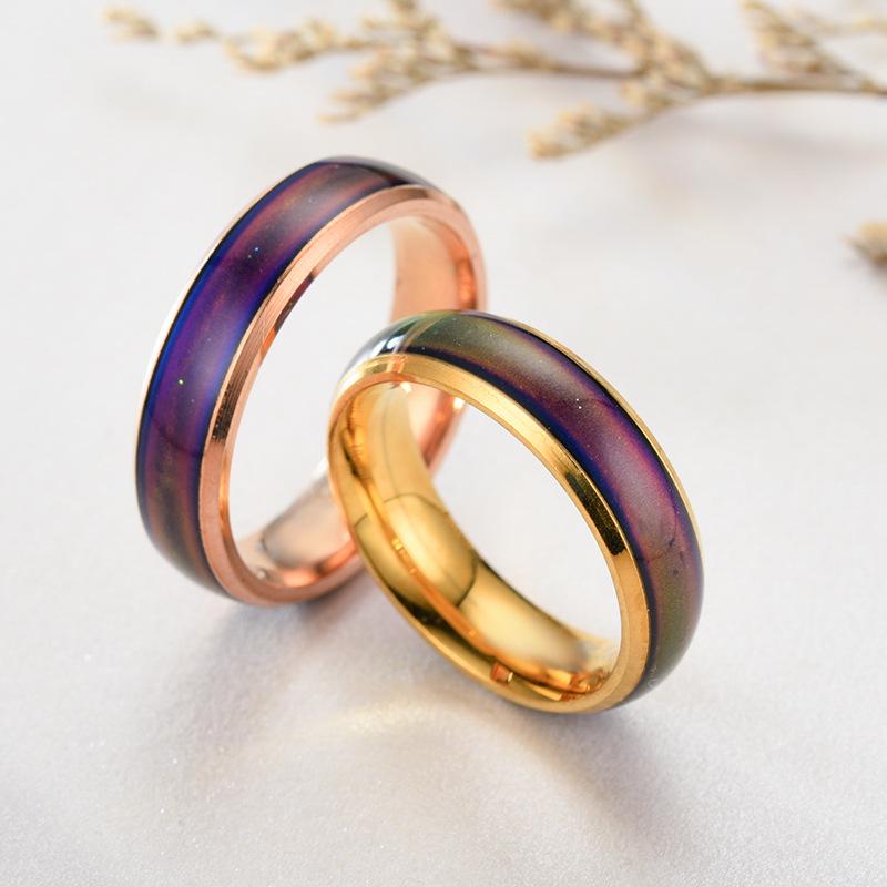 Anello Coreano che Cambia Colore con la Temperatura, Larghezza 6mm, Regalo Unisex