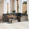 Garden Sofa Set with Cushions and Storage 12 Pcs Grey Poly Rattan