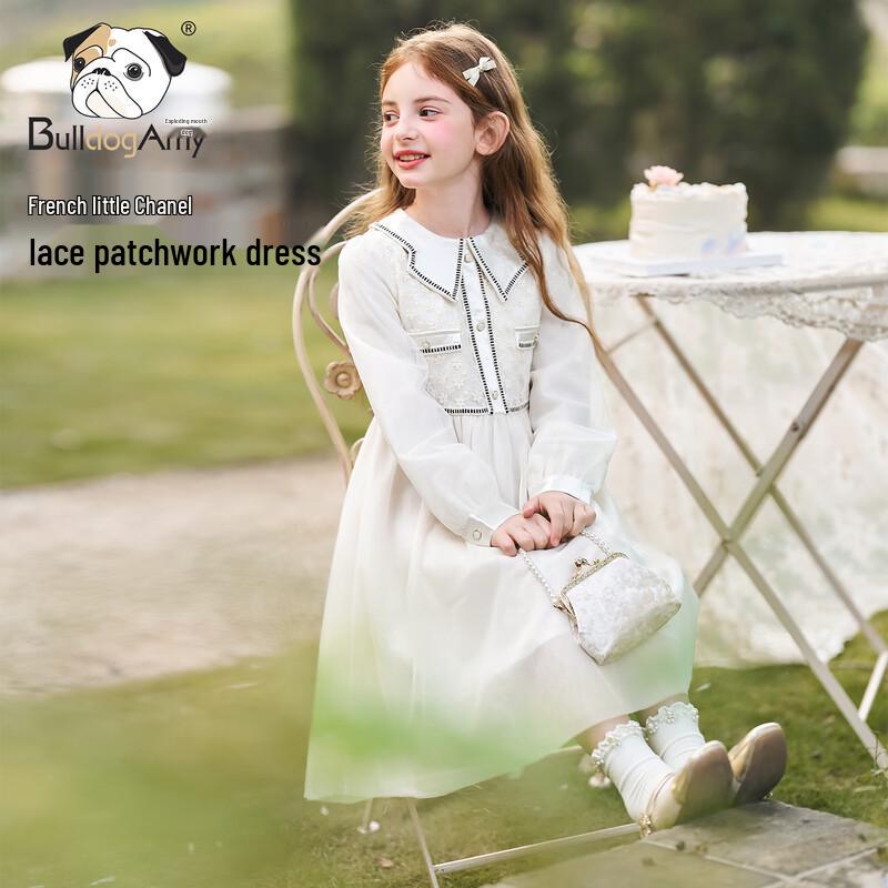 Chanzuigou Girls  2026 Spring New Lace Mesh Princess Dress 140 cm