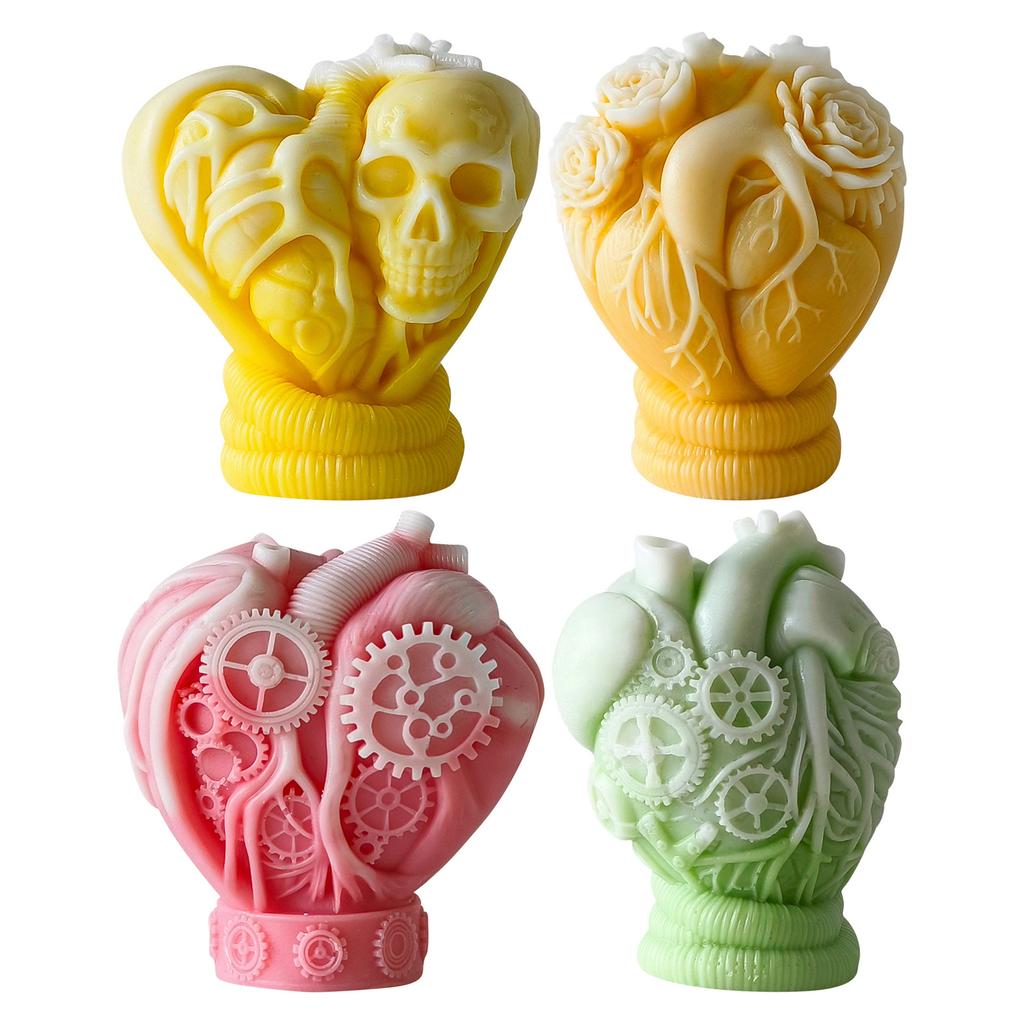 Wielofunkcyjny Świecznik w Kształcie Serca Wytrzymała Forma Silikonowa do Odlewu Gipsowego na Elegancką Dekorację Domu, Wesela i Uroczystości