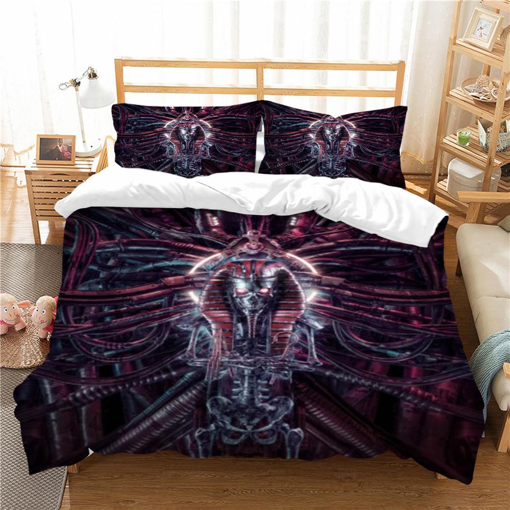 3D Skull Printing Duvet Cover Set Cartoon Bedding Set Highend Pillowcase Children Bedding Suit Single Size Double Size Bed Cover