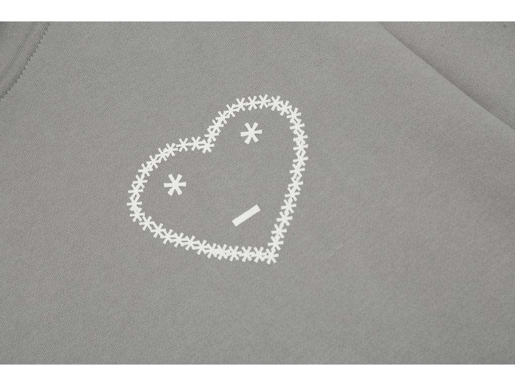 Set Casual de Jogging cu Imprimeu Inimă Carsicko High Street: Hanorac și pantaloni de trening din catifea pentru cupluri.