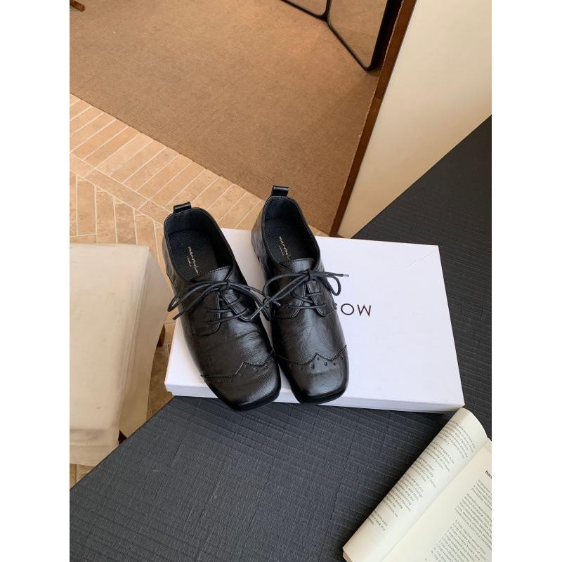 2025 new square head suede inner heightening loafers flat single shoes one pedal casual retro